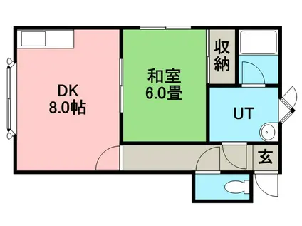 セントラルハイツ(1DK/2階)の間取り写真