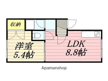 スカイハイツ(1LDK/3階)の間取り写真