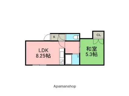 なかよしハイツA(1DK/3階)の間取り写真