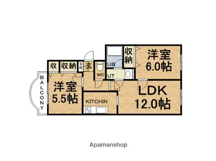 ステージ本郷(2LDK/3階)の間取り写真