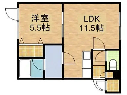 グランシャリオ(1LDK/1階)の間取り写真