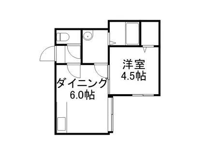 ウィンドミル17(1DK/3階)の間取り写真