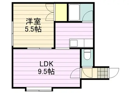 クヴァルチーラ53(1LDK/2階)の間取り写真