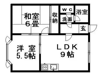 オーシャンビレッジ真栄(2DK/2階)の間取り写真