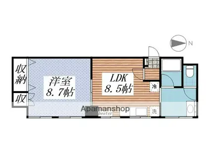 リルブランシュ(1LDK/6階)の間取り写真