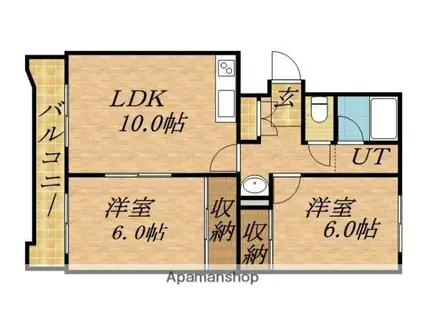 メゾン小林(2LDK/3階)の間取り写真