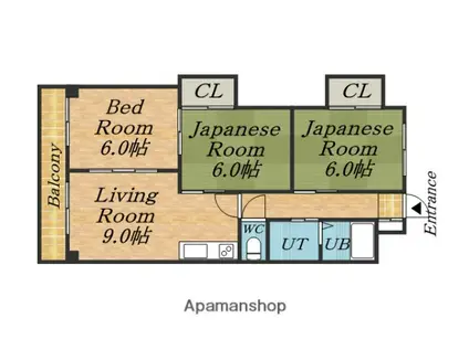 エスアイマンション(3DK/5階)の間取り写真