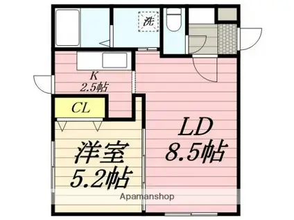 SENSAI ATSUBETSU 80(1LDK/3階)の間取り写真