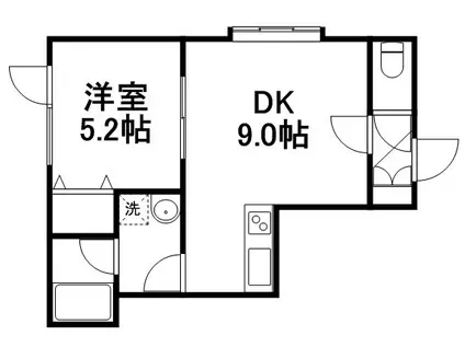 ハッピネス北郷Ⅱ(1LDK/1階)の間取り写真