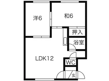 ロイヤルハイツE(2LDK/2階)の間取り写真