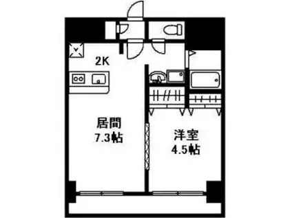 アーク菊水43(1LDK/4階)の間取り写真
