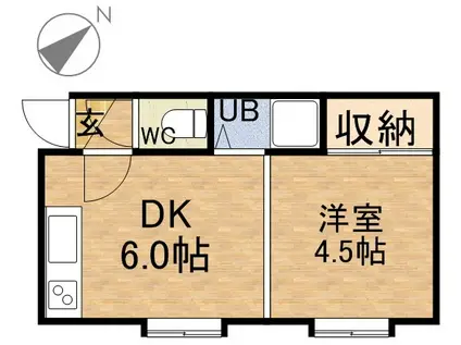 アーバンシティ南郷(1DK/2階)の間取り写真