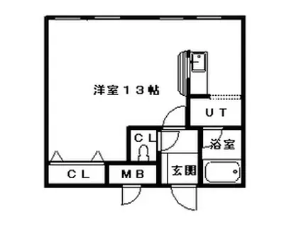 ファーストコートA(1K/2階)の間取り写真