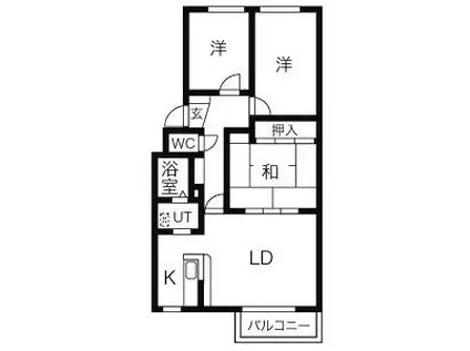 ローヤルハイツ菊水元町(3LDK/5階)の間取り写真