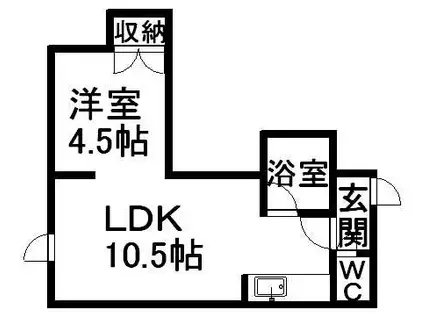 キラメック2号館(1LDK/3階)の間取り写真