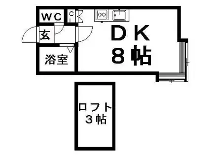 シングルコート新札幌(1K/3階)の間取り写真