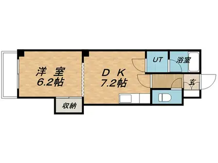 YSコート(1DK/3階)の間取り写真