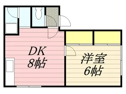 フィフティーン平和通(1LDK/3階)の間取り写真