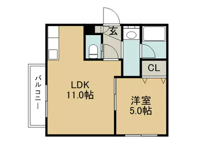 CITY VILLA 厚別(1LDK/4階)の間取り写真