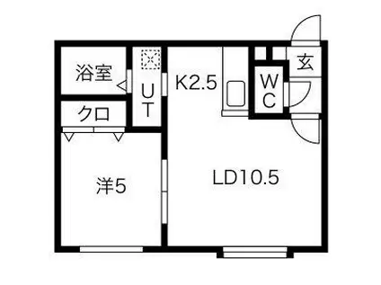 ジュピターV(1LDK/3階)の間取り写真