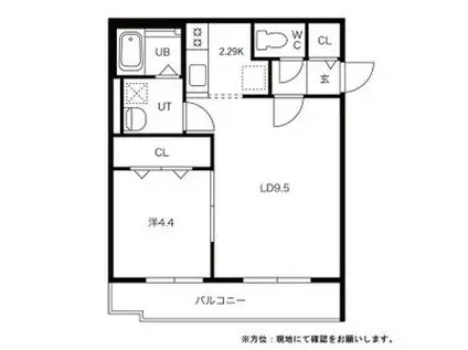 POLARIS(1LDK/4階)の間取り写真