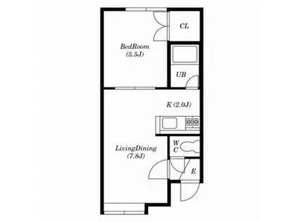 ブレス14(1LDK/2階)の間取り写真