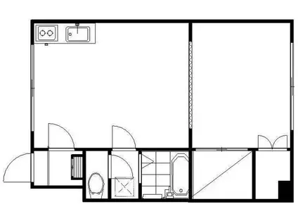 プレジデント白石(1DK/3階)の間取り写真