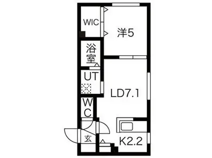 YS月寒西(1LDK/3階)の間取り写真