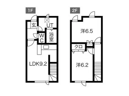 LE CIEL(ルシエル)大谷地(2LDK)の間取り写真