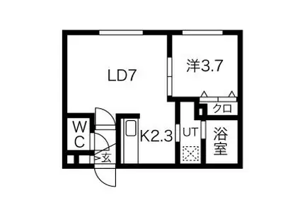 RIN南郷(1LDK/3階)の間取り写真