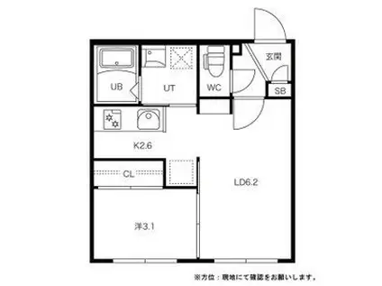 ROAD & SKY ATSUBETSUNISHIロードアンド(1LDK/4階)の間取り写真