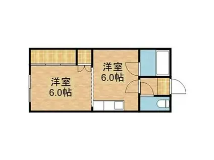 MSコーポ(1DK/2階)の間取り写真