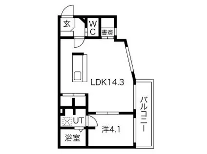 R-FINO新さっぽろ(1LDK/4階)の間取り写真