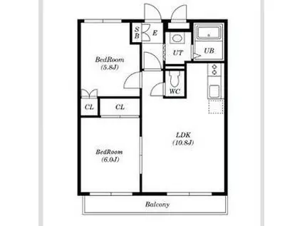 サントピア(2LDK/4階)の間取り写真