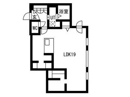 ピオネロ月寒(ワンルーム/2階)の間取り写真