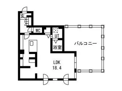 ピオネロ月寒(ワンルーム/5階)の間取り写真
