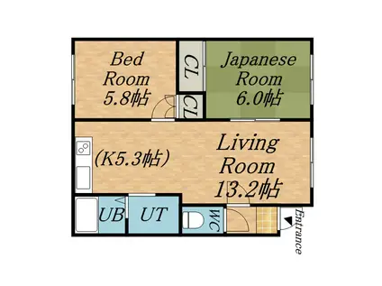 シャトーロワール(2LDK/3階)の間取り写真