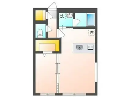 カレラ学園前(1LDK/2階)の間取り写真
