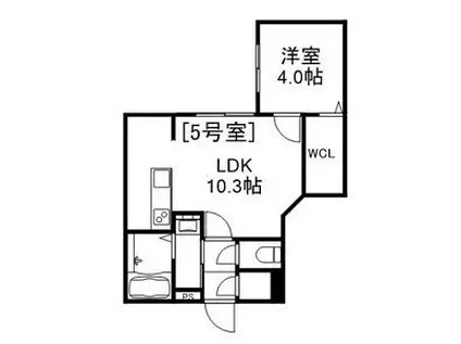 ALIVIS美園(1LDK/4階)の間取り写真