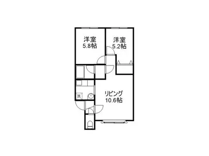 オーシャンビレッジ菊水(2LDK/2階)の間取り写真