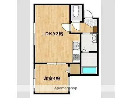 LIEN F・VILLAGE(1LDK/1階)の間取り写真