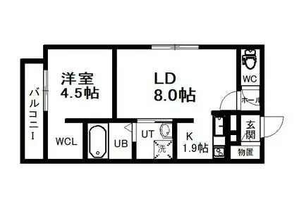 HALULET(1LDK/5階)の間取り写真