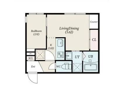 BLOOM新札幌(1DK/4階)の間取り写真