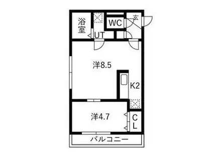 LA SERENE MISONO(1LDK/4階)の間取り写真