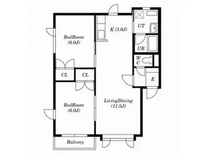 エースティック西岡A(2LDK/2階)の間取り写真