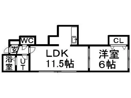 KAZU栄通(1LDK/2階)の間取り写真