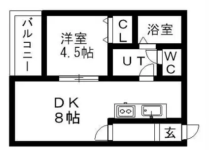 アレックス文京台(1DK/1階)の間取り写真