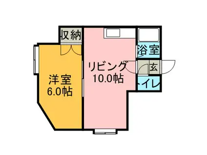 グリーンコート青葉(1LDK/2階)の間取り写真