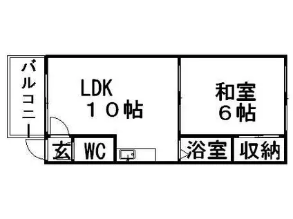 カサデューク白石1(1LDK/2階)の間取り写真
