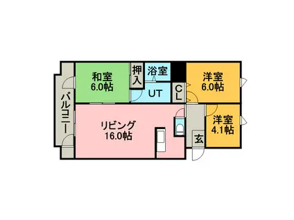 ウエストヒルズ参番館(3LDK/2階)の間取り写真